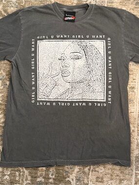 Girl U Want Charcoal Short Sleeve Graphic Tee